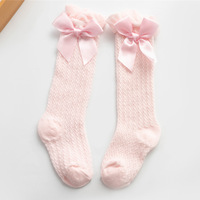 Collants Nœud Papillon Couleur Pure pour Enfants Filles, Chaussettes Hautes Princesse pour la Danse et le Quotidien