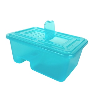 NOMOY PET - Vente flash - Boîte en plastique bleue multifonctionnelle pour <span class=keywords><strong>tortue</strong></span> - Terrarium avec plateforme <span class=keywords><strong>de</strong></span> basking et bol d'alimentation NX-19 - Product Image 1