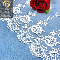 LEIXUSI Bordure en dentelle brodée en maille de 20 cm, accessoires de style victorien pour la confection de vêtements faits main