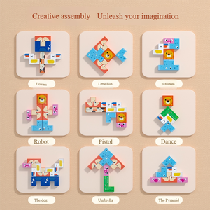 Children's <strong>3D</strong> <strong>Puzzle</strong> Board Toy Creative Wooden Animal Stacking <strong>Block</strong> Game Educational Matching <strong>Blocks</strong> Toy for Ages <strong>5</strong> to 7 Years - Product Image 3