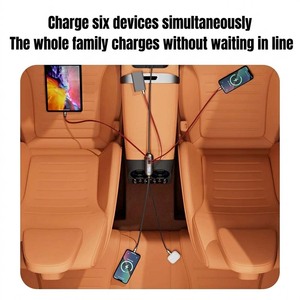 Ready to Ship 138W 6-Port <b>Adapter</b> 1.5m Long Extension Cord for Backseat Passengers Multi-Device Rapid Charging - Product Image 2