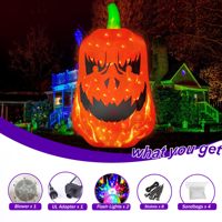 Citrouille gonflable géante d'Halloween de 12 pieds avec lumière de flamme LED Grandes décorations gonflables extérieures Ornement effrayant saisonnier
