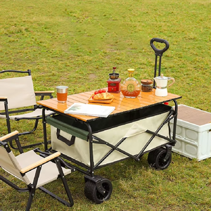 Chariot pliable de camping en plein air de grande capacité Structure fermée <span class=keywords><strong>Remorque</strong></span> de pique-nique tirée à la main pour <span class=keywords><strong>tente</strong></span> de voyage Support personnalisé OEM - Product Image 5