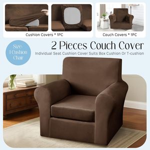 MeiMeileo Juego <span class=keywords><strong>de</strong></span> 2 <span class=keywords><strong>Fundas</strong></span> Lavables <span class=keywords><strong>para</strong></span> Sillón y Sofá, Transpirables, Antipolvo, Elásticas, con <span class=keywords><strong>Fundas</strong></span> Separadas <span class=keywords><strong>para</strong></span> Cojines (Oscuro) - Product Image 4