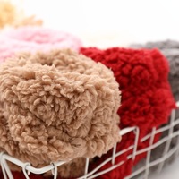 Chaussettes d'hiver extra-épaisses en polaire douce à imprimé ours en peluche, doublées de polyester, pour femmes, à porter au sol