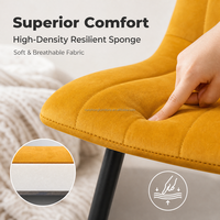 Chaise de salle à manger en velours de style moderne du milieu du siècle, avec éponge haute densité, chaise d'appoint rétro rembourrée avec pieds en métal