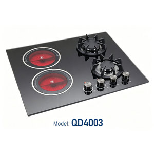 Cocina de Encimera de 4 Quemadores Fácil de Usar, Encendido Elegante de Cristal, Integrada en el Escritorio, para Cocinar en Casa y en Familia - Product Image 1