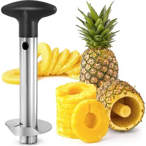 KitcHot Sales Kitchen Super Fast Pineapple Corer and Slicer Tool Stainless Steel Pineapple Cutter for Easy Core Removal & Slicin