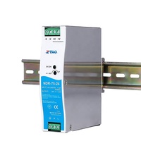 NDR-75 120 240 seri 75 480 120 240 W, 12V/24V/48V AC-DC PSU DIN rel SMPS asli berarti beralih dengan baik catu daya dengan led