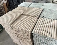 Carreaux muraux en mosaïque de travertin en marbre cannelé pour panneaux de douche de salle de bain avec garniture de crayon personnalisée Surface polie Garantie 1 an