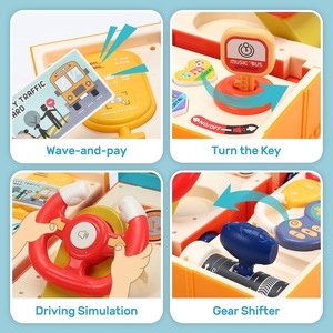 Jouet de voiture d'autobus pour les tout-petits: volant, jouet d'autobus scolaire de musique de son et de lumière, jouet de conduite éducatif - Product Image 4