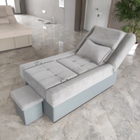 Fauteuil de massage SPA électrique réglable pour salon de beauté, avec éponge haute densité, lit de beauté et bain de pieds intégré, largeur 90 cm, pour réflexologie plantaire