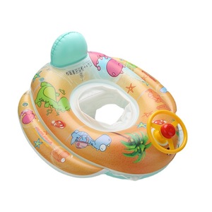 Baby Dinosaur Swimming Ring Thickened Steering Wheel Seat For 0-3 Years Old Child Round PVC <b>Inflatable</b> <b>Float</b> With Printed - Product Image 5