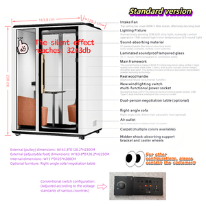 Điện thoại di động cách âm người duy nhất văn phòng Pods chất lượng Modular văn phòng họp điện thoại gian hàng Acoustic Pod Studio Vocal Booth xách tay - Product Image 2