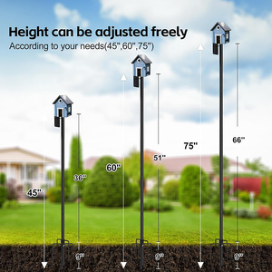 Station d'alimentation pour oiseaux JH-Mech avec base à 5 branches, hauteur réglable <span class=keywords><strong>de</strong></span> 75 pouces, installation facile, décoration <span class=keywords><strong>de</strong></span> jardin, poteau d'alimentation pour oiseaux en acier - Product Image 4
