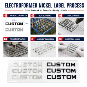 Etichetta Adesiva Personalizzata Ultra Sottile in Nichel Elettroformato, <span class=keywords><strong>Logo</strong></span> in Metallo Argento e Nero per Imballaggi di Elettronica Mobile - Product Image 6