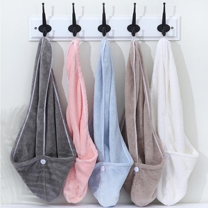 Toalla Facial de Microfibra de Secado Rápido con Botón de Presión, Turbante para Secar el Cabello, Gorro de Secado, Color Sólido, Técnica de Tejido - Product Image 3