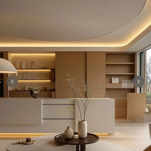Estantería de pared minimalista moderna y lujosa personalizada con cajones de madera para bibliotecas de apartamentos - Product Image 5