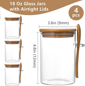 ขวดแก้วทรงเมสันขนาด 18 ออนซ์ รุ่นใหม่ สำหรับใส่โอ๊ตมีลแบบแช่ข้ามคืน พร้อมฝาปิดและช้อน สำหรับใส่อาหาร เครื่องเทศ ใช้ในครัว เหมาะสำหรับงานปาร์ตี้ - Product Image 5
