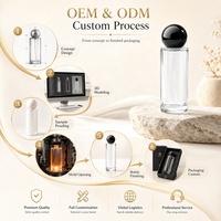 Flacon de parfum rond à fond épais transparent de luxe 30 ml 50 ml, flacons en verre pour cosmétiques et parfums avec bouchons personnalisés