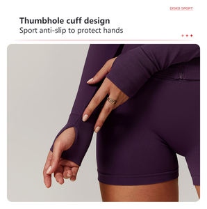 XW-TZ7137-2 personalizzato in due pezzi giacca senza cuciture Sarunch Shorts Activewear allenamento donna V vita pantaloncini Yoga palestra Fitness Yoga set - Product Image 3