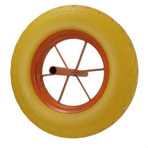 Roue en mousse PU de 14 pouces (3,50-8) de qualité supérieure, avec jante en acier rouge soudée, pour chariot à main/transporteur, vente en gros par Hanak Factory - Product Image 2