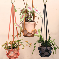 Décoration de jardinage, porte-plantes suspendu d'intérieur, pots de fleurs en cuir artificiel, jardinière suspendue minimaliste, décoration d'intérieur