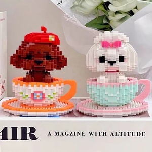 Micro diamant bloc Animal tasse à thé chien modèle mignon minuscule tasse à thé caniche Shiba Papillon maltais Schnauzer Bichon plastique <span class=keywords><strong>Nanobrick</strong></span> - Product Image 6