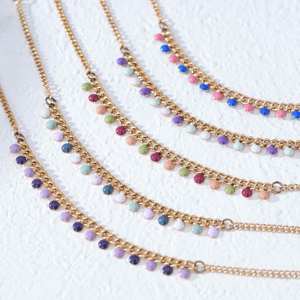 Ensemble de bracelets à perles en gros, personnalisables, 5 couleurs, bracelet à perles colorées, acier inoxydable 316L, plaqué or 18K PVD - Product Image 2
