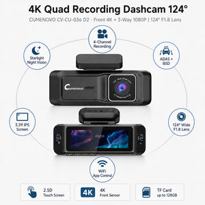 Sistema di Monitoraggio a Quattro Vie per <span class=keywords><strong>Auto</strong></span> con Telecamera Anteriore 4K IPS da 3,39 Pollici e Posteriore 1080P - Product Image 1