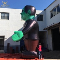 Ballon gonflable géant de mascotte de dessin animé Frankenstein pour décoration d'Halloween