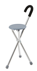 Trépied pliable en aluminium antirouille, tabouret canne gris, siège rond en plastique, poignée en mousse antidérapante - Product Image 5