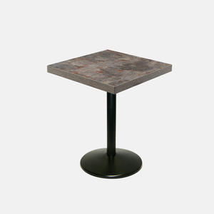 Tavolo Quadrato Compatto in Laminato per <span class=keywords><strong>Caffè</strong></span>, Piano HPL Effetto Ardesia, Base Rotonda Nera per Bistrot <span class=keywords><strong>e</strong></span> Caffetterie - Product Image 6