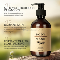 Gel Douche Corps au Suif Prébiotique Naturel et Entièrement Naturel, Huile d'Orchidée Pure Pressée à Froid, Nourrit le Microbiome Cutané, Nettoyant Corporel