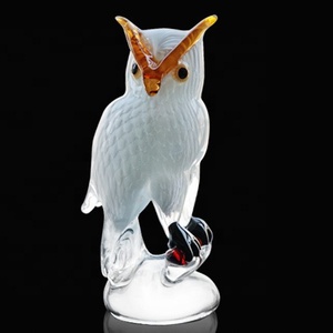 Figura Decorativa de Búho de Cristal de Murano de Alta Calidad para Navidad - Product Image 1