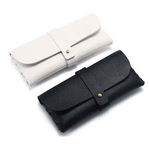 Étui à lunettes portable personnalisé avec logo, en PU, pour femmes, en cuir souple - Product Image 1