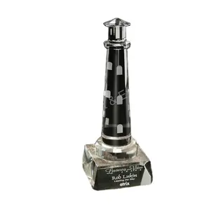 AL048 Wholesale Blank Crystal Lighthouse Trophy For Souvenir