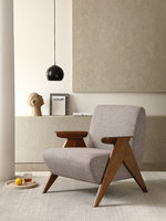 Fauteuil simple en bois massif antique, luxe léger, design haut de gamme, pour salon, usage domestique, avec dossier