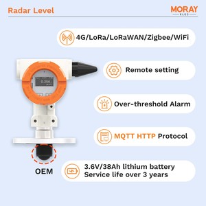جهاز استشعار مستوى الوقود الديزل عالي الدقة Moray ME6001R بتقنية LoRaWAN NB-IOT، مراقب مستوى الخزان، جهاز إرسال مستوى لاسلكي بالرادار - Product Image 2