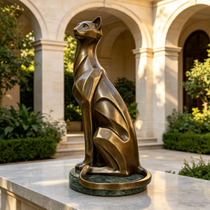 Scultura Astratta Moderna in Bronzo <span class=keywords><strong>di</strong></span> Pantera Seduta, Personalizzabile per Decorazione Interna <span class=keywords><strong>di</strong></span> Ville, Statua in Bronzo - Product Image 2