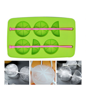 Moldes de Silicona para Cubitos de Hielo con Palitos, Bandeja de Silicona para Cubitos de Hielo con Forma de Limón y Palitos de PP - Product Image 3