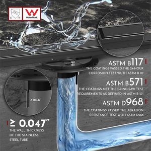 Drain de <span class=keywords><strong>douche</strong></span> linéaire en acier inoxydable SUS304 noir mat de 12 pouces, certifié CUPC, pour <span class=keywords><strong>baignoire</strong></span>, avec couvercle réversible 2-en-1, moderne et facile à installer - Product Image 3