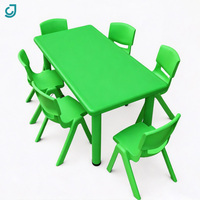 Ensemble Table et Chaise d'Étude pour Enfants en Plastique Coloré Abordable, Idéal pour les Enfants d'âge Préscolaire et les Mobilier de Maternelle