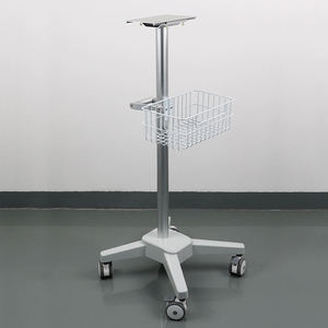 Wholesale aluminum alloy fixed monitor trolley, medical trolley with <b>wire</b> <b>basket</b>, hospital monitor trolley - Product Image 3