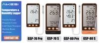 Registrador de Datos de Temperatura y Humedad Aikesi GSP-80Pro de Plástico, Pantalla LCD Extra Grande, Informes USB Reutilizables en PDF, Certificado CE FCC ROHS