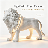 Lampe sur pied en résine minimaliste moderne en forme de lion, lampe d'art LED créative pour villa, hall d'entrée, salle d'exposition, décoration commerciale