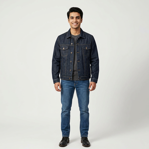 Customizable <b>Denim</b> <b>Jacket</b> for <b>Men</b> Vintage Blue Cotton Winter Coated XS Size Available Wholesale Outerwear - Product Image 1