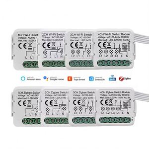 1/2/3/4 gang tuya <span class=keywords><strong>Wifi</strong></span> ZigBee ánh sáng thông minh không dây điều khiển từ xa bộ phận ngắt chuyển đổi mô-đun tiếp sức tự động nhà Alexa bằng giọng nói - Product Image 1