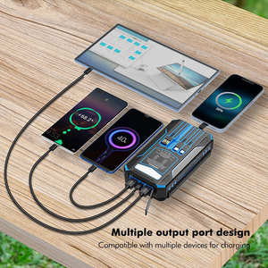 Солнечные портативные зарядные устройства на 20000 мАч с беспроводной зарядкой, 4 встроенными кабелями для зарядки, IP65/67, от производителя - Product Image 5