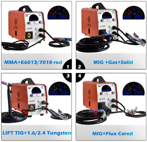 Hitbox MIG250DP เครื่องเชื่อมอะลูมิเนียมแบบพ<span class=keywords><strong>ก</strong></span>พาเครื่องเชื่อมโลหะแบบมีจอแสดงผล LCD 250A เฟสเดียวแบบพัลส์คู่ - Product Image 4